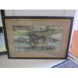 After John Beer, hand coloured print, "Sceptre, Some of Her Races", 34 x 60, F&G