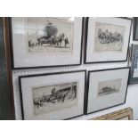 After G Soper, black and white etchings set of 3 'Timber hauling', 'Summer, the last load' and '