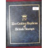 22ct gold replicas of British stamps on covers plus FDCs