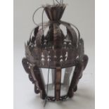 Large modern decorative metal lantern, 90cm H x 50cm W