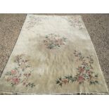 Chinese cream ground rug with floral decoration 335 x 244xcm