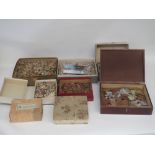 Collection of vintage wooden jigsaw puzzles including GWR, Chad Valley, Victory Gold and Tormentum