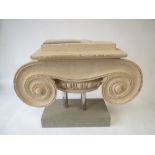 Circa 1800. original stone capital  supported on plinth 34H x 50L from 113/115 Bath Road,