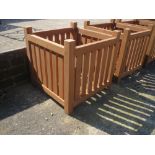 Two square teak planters 45cm sq