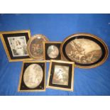 Qty of framed and glazed coloured engravings, some with old gallery labels