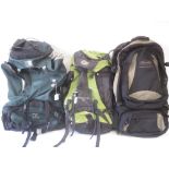 Beartooth air rucksack and two other rucksacks