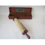 Fuller Calculator with rotating and adjustable table and turned handle in Stanley London mahogany