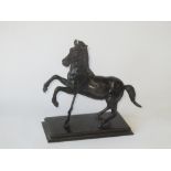 C19th bronze of a prancing ceremonial stallion