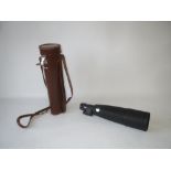 Nickel MARBURG 2 Draw 15 x 60 telescope in fitted leather case.