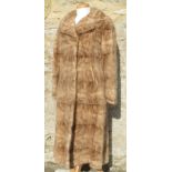 Ladies Vintage 3/4 length light brown mink fur coat (2 in 1 coat)