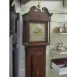 An antique oak longcase clock and a movement by movement by Isaac Debnam, Warminster, eight day