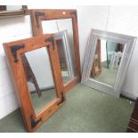 Qty of assorted framed wall mirrors