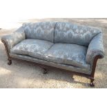 Early C20th Chippendale revival sofa on claw and ball feet