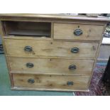 Antique pine chest etc