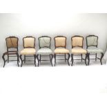 Set of six C19th French Hepplewhite mahogany single chairs (for restoration)