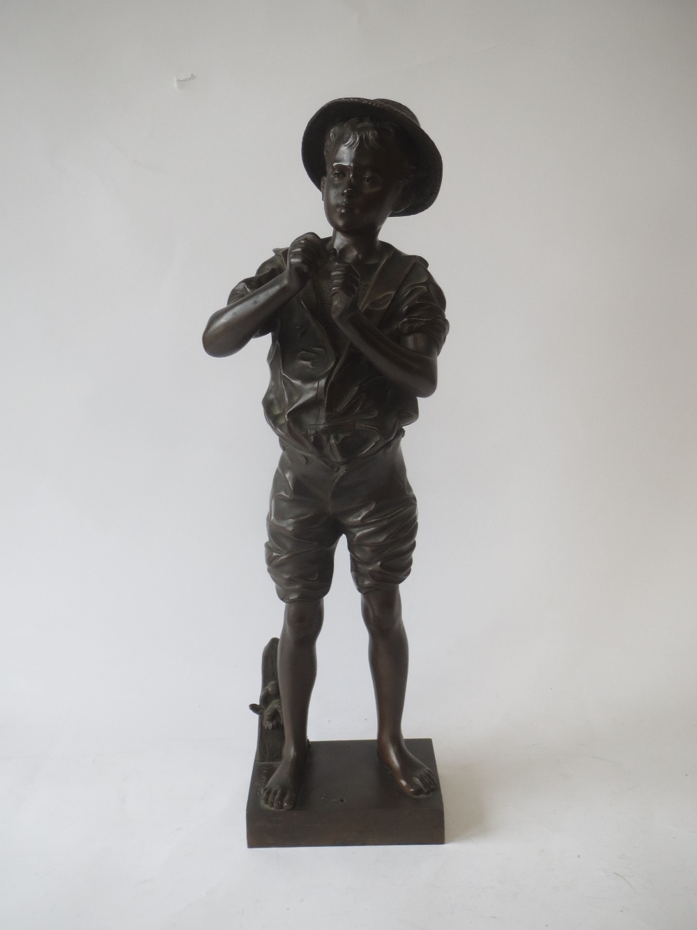 After Lavergne, Neapolitan bronze "Youth standing his trousers rolled up" 49H