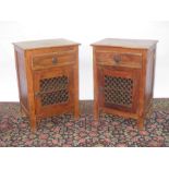 Pair reproduction Teak bedside cabinets 63 H x 43 L