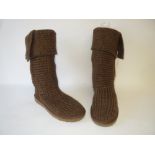 Pair of check wool UGG boots size 6