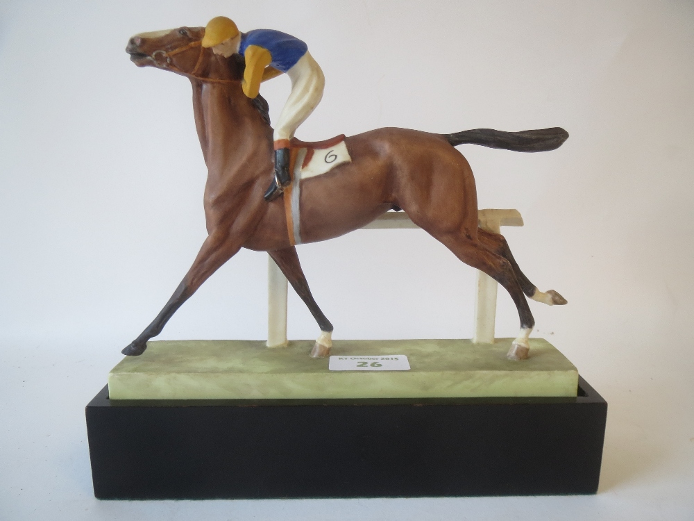 Royal Worcester bone china horse racing group 'Cantering to the Post' modelled by Doris Lindner No'd