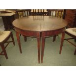 A pair George III mahogany D-end tables (formerly off a dining table) 114L