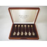 Cased set of 6 Franklin Mint silver 'Sovereign Queen Spoons' members Edition London 1977