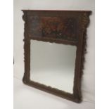 French style decorative over mantel mirror, 110cm H x 103cm L and another decorative wall mirror