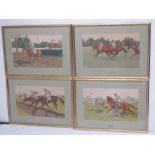 After C.Ancelin set of four colour prints "La course de chevaux" 29x47 F&G