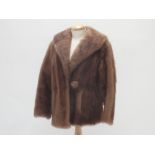 Waisted mink evening jacket, Seal fur jacket, Black leather gentleman's travelling case