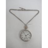 Hallmarked silver pocket watch and chain