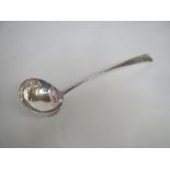 Georgian Hallmarked silver Irish hook end soup ladle by R.T Dublin 1760