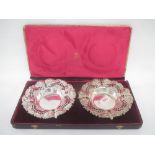 Pair silver bon bon dishes by P.ORP and sons Madras 5ozt