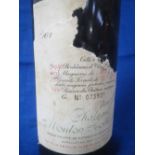 1 x 37.5cl bottle Chateau Mouton Rothschild (Baron Philippe) Pauillac, 1961 (mid shoulder),