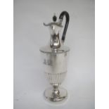 Late Victorian hallmarked silver wine jug by William Hutton and Sons London 1896 18ozt, double crest