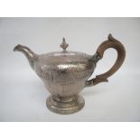 Continental silver (believed Dutch) tea pot with boxwood handle 14.8ozt all in