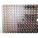 Large wooden and metal wine rack for 264 bottles