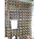 Large wooden and metal wine rack for 176 bottles (constructed from 14 small racks)