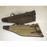 2 Canvas and leather fleece lined leg of mutton gun slips