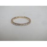 9ct Gold wedding band set with 7 diamonds size 01/2  22g