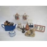 David Winter 'Brookside Hamlet' model novelty teapot and assorted ceramic and metal wares