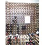 Large wooden and metal wine rack for 264 bottles