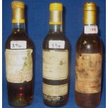 2 x 37.5cl bottles of Chateau d'Yquem, Sur Saluces, 1959 and 1981, 1 x 37.5cl bottle of Chateau de