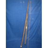 Wooden tribal long bow 183cm long and Samurai plastic sword