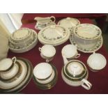 Royal Doulton Burgundy pattern part dinner service & Royal Worcester Regency pattern tea service for