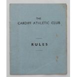 Fred Glover, Cardiff Athletic Club. An interesting typed itinerary for Cardiff Rugby Football Club’s