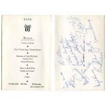 England v Rest of the World 1970. Waldorf Hotel Dinner single card menu dated 12th August 1970 on