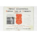 Kumar Shri Ranjitsinhji. ‘Prince Ranjitsinhji to the manufactures of the Norfolk Food of