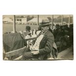 Lord Harris. Kent & England 1870-1911. Rare mono real photograph postcard of Lord Harris sitting
