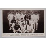 ‘The South African Cricketers’ 1924. Mono real photograph postcard of the team, standing and