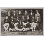 Australian tour to England 1912. Mono real photograph postcard of the Australian team, standing