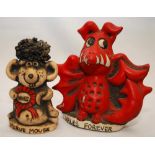 Mervyn Davies. Wales. Two Welsh ‘Groggs’ of ‘Merve Mouse’ (Mervyn Davies) and ‘Wales Forever’